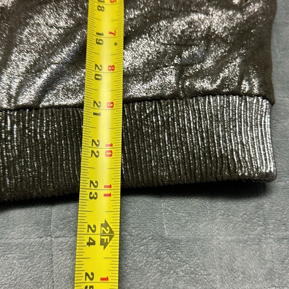 Zara Bomber Jacket, Shimmer Metallic, Zippered Pockets, Size XS - Picture 11 of 11